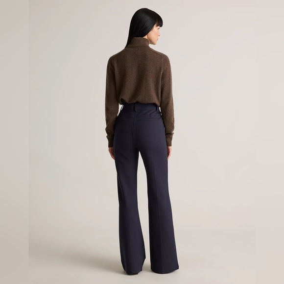 Quince Ultra-Stretch Ponte Flare Leg Pants Navy Size Medium - Picture 3 of 8